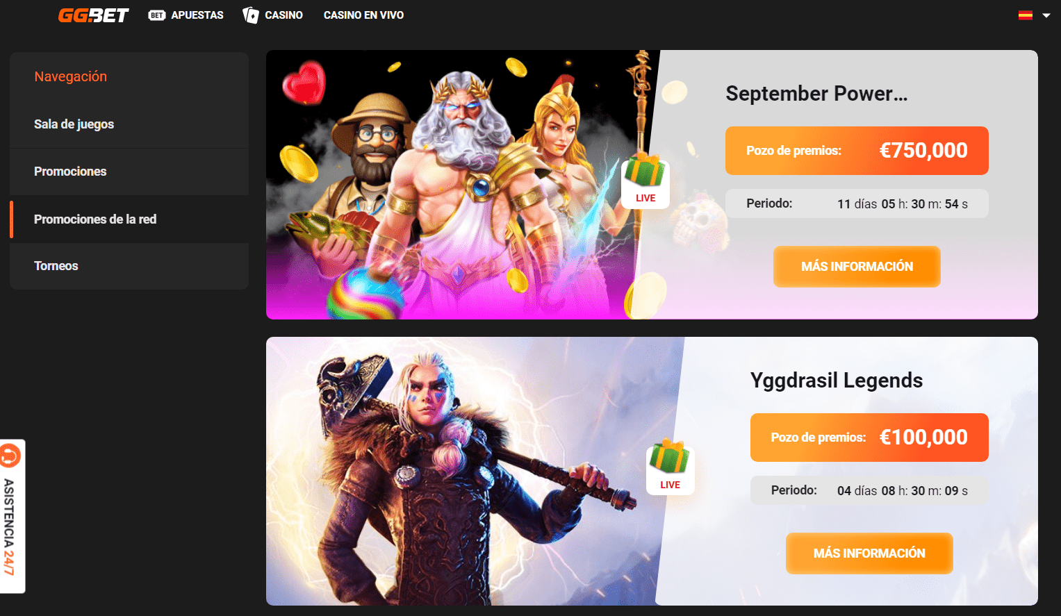 Promociones de la red de casino GGBet