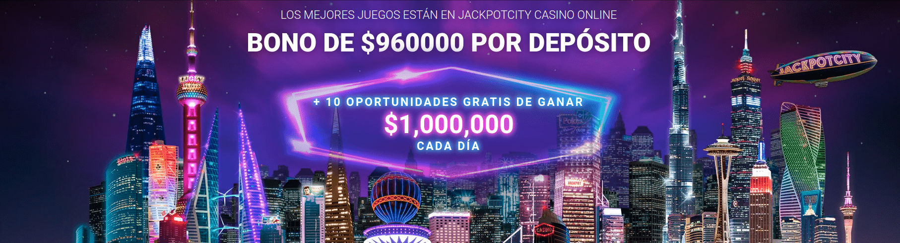 Bono de bienvenida en JackpotCity