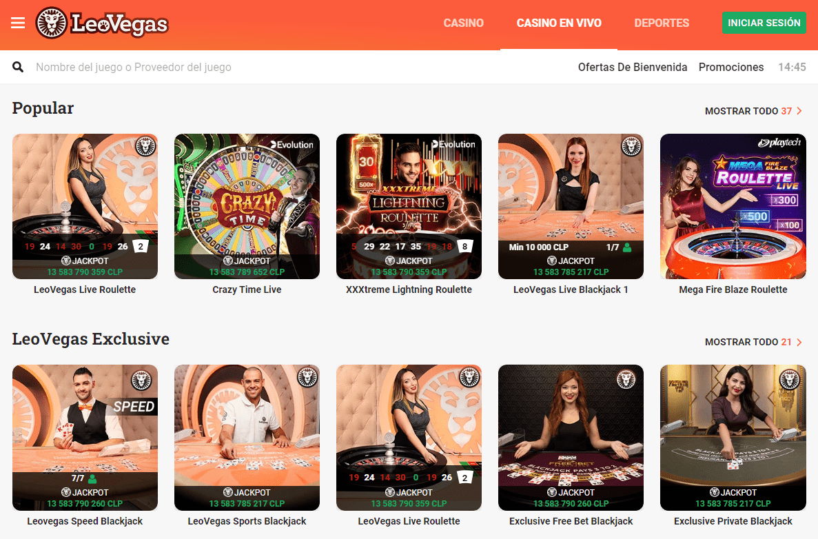 Casino en vivo LeoVegas