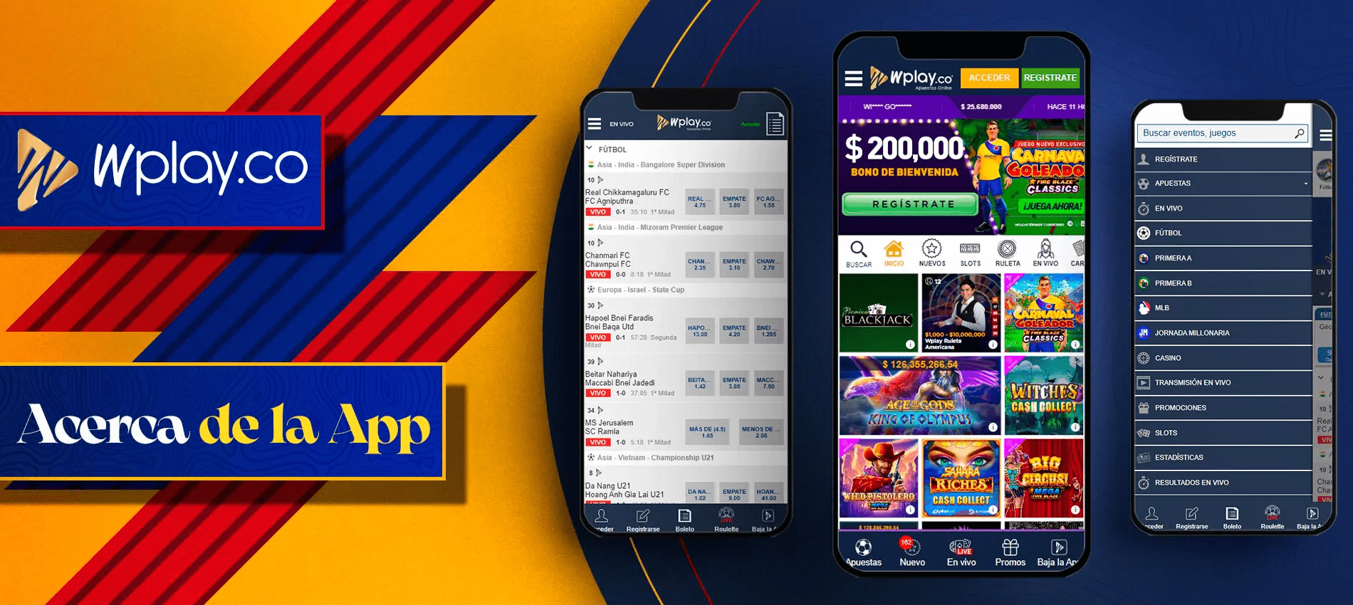 Aplicación móvil de casino Wplay
