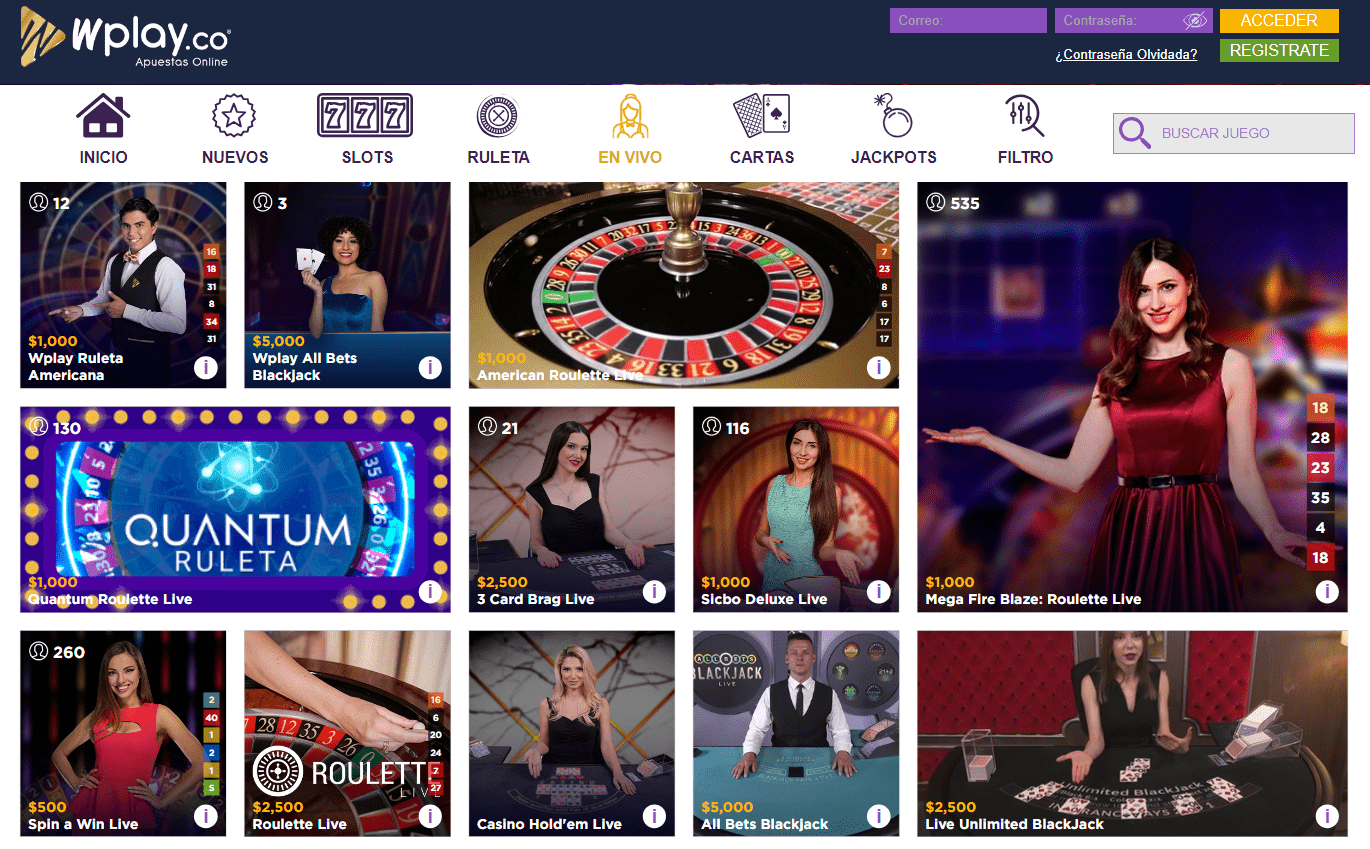 Casino en vivo Wplay