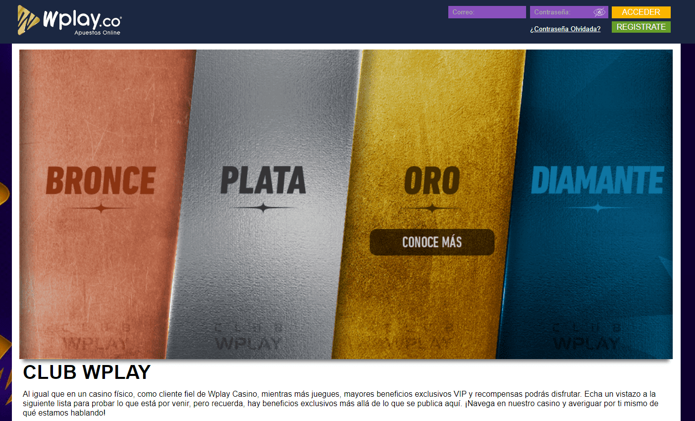 Club VIP del casino Wplay
