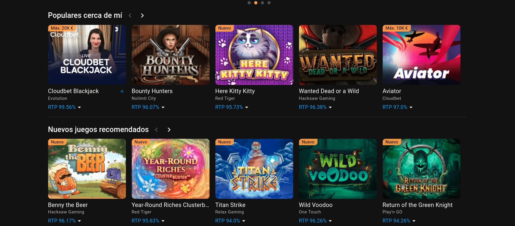 Ofertas de juegos en Cloudbet