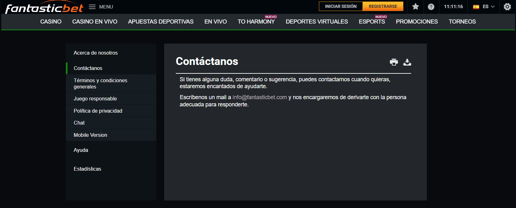 Soporte de FantasticBet casino