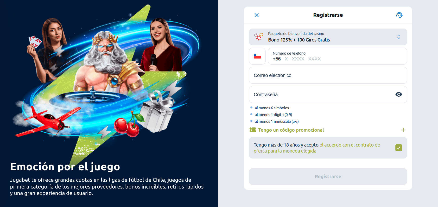 registrarse en JugaBet Casino