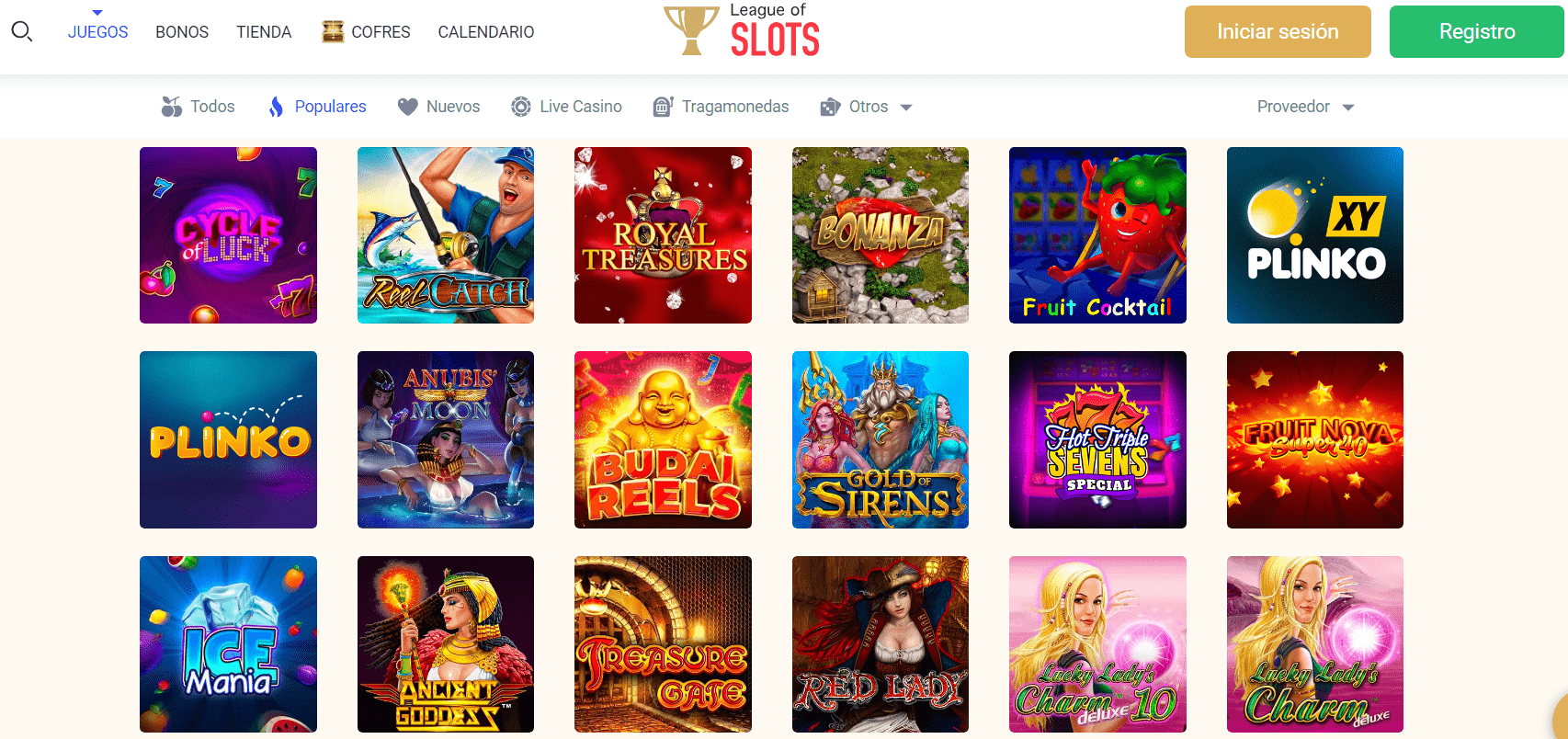 Juegos de casino de League of Slots