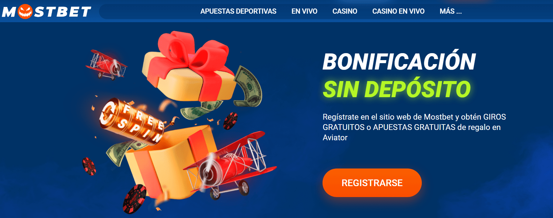 Bono sin depósito casino Mostbet