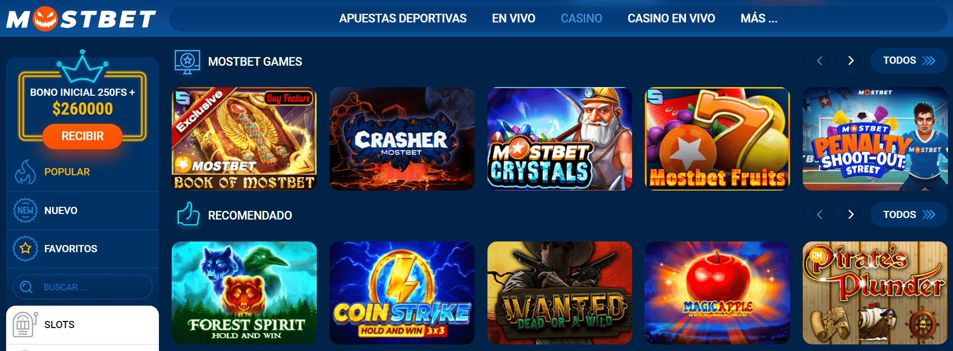 Mostbet juegos de casino
