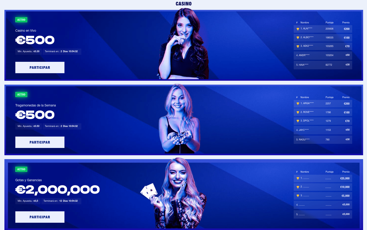 Torneos en Bankonbet