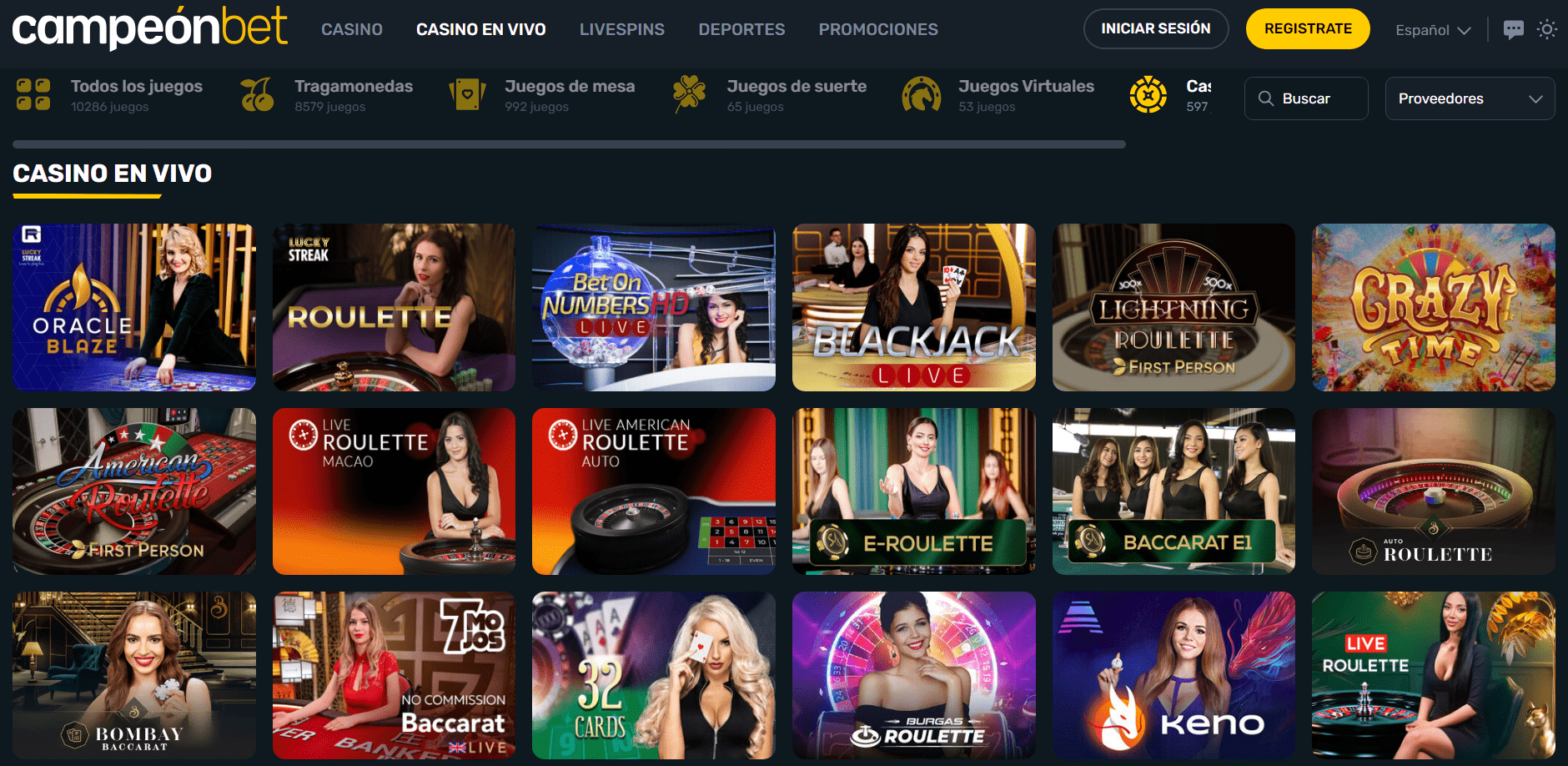Campeonbet casino en vivo