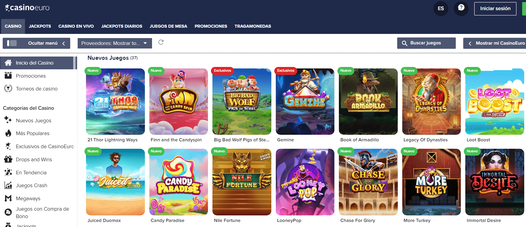 Juegos en CasinoEuro