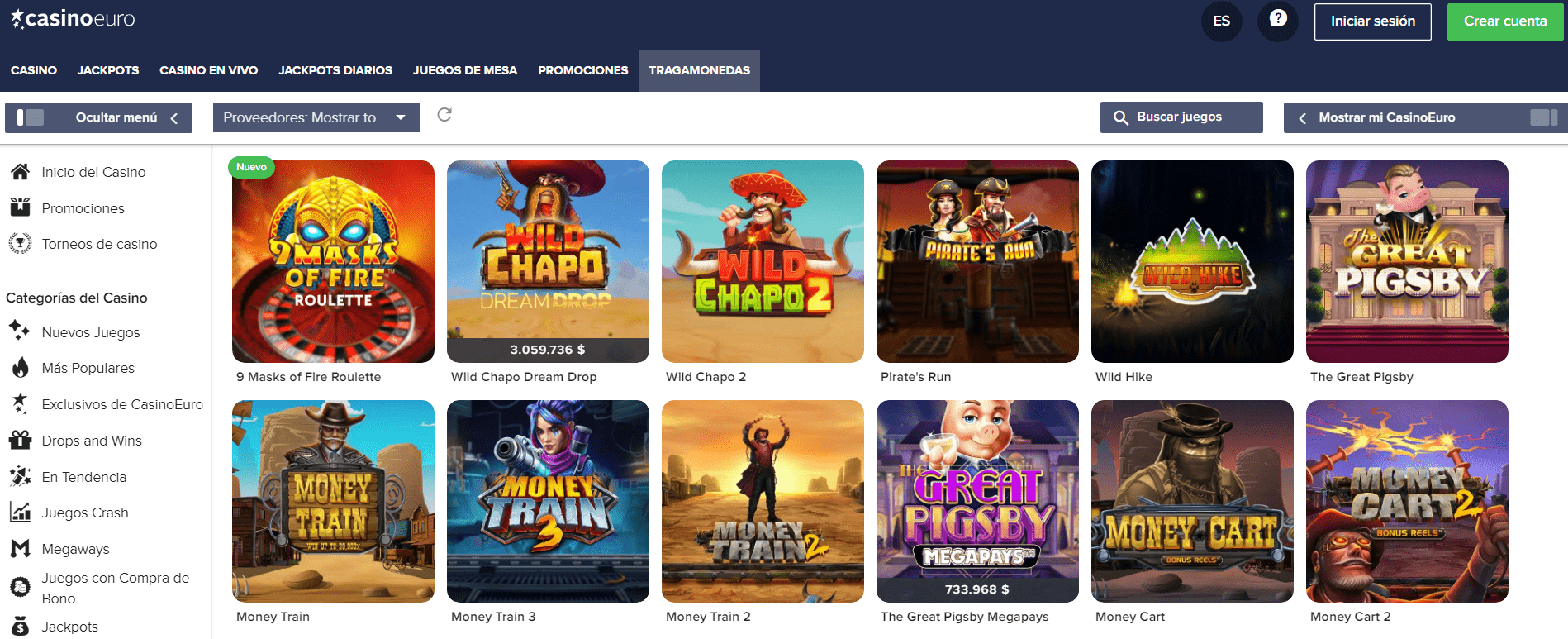 Tragamonedas en CasinoEuro