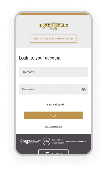 Registro en River Belle casino