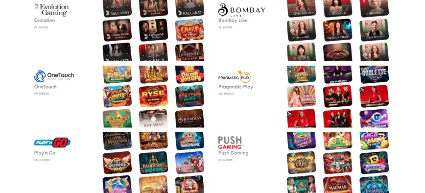 Proveedores en Bitcasino.io