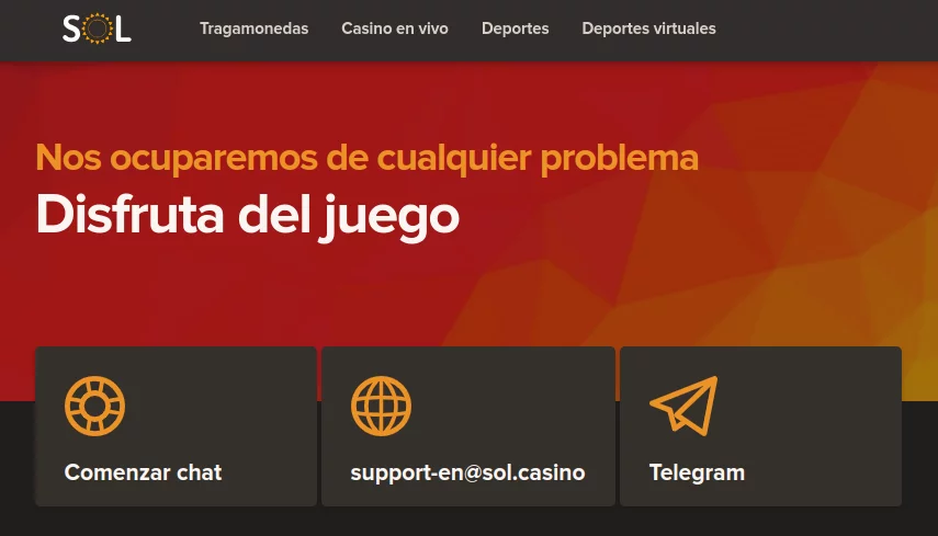 Atención al cliente Sol Casino