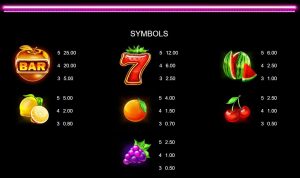 Símbolos de Starlite Fruits