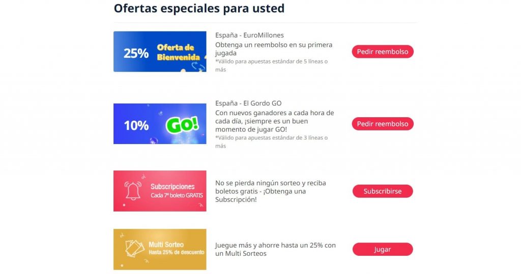 Promociones y bonos en The Lotter