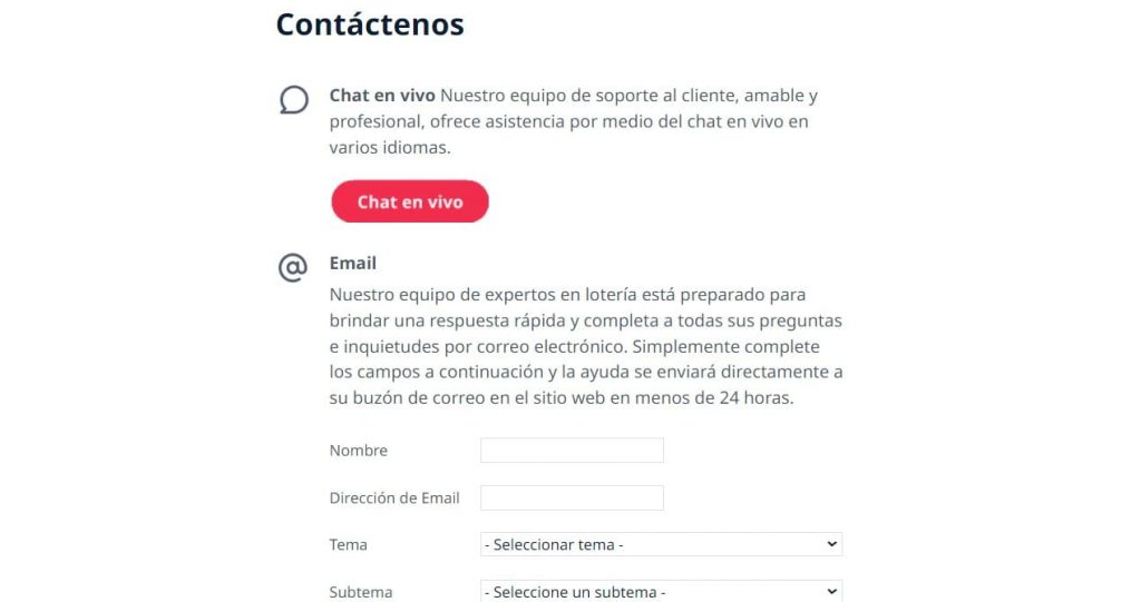 Atención al cliente en The Lotter