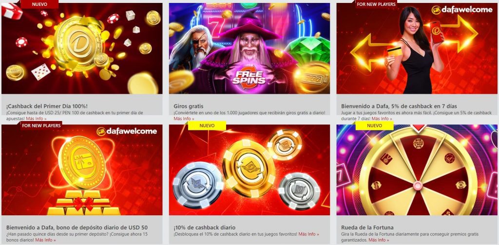 Bonificaciones en Dafabet